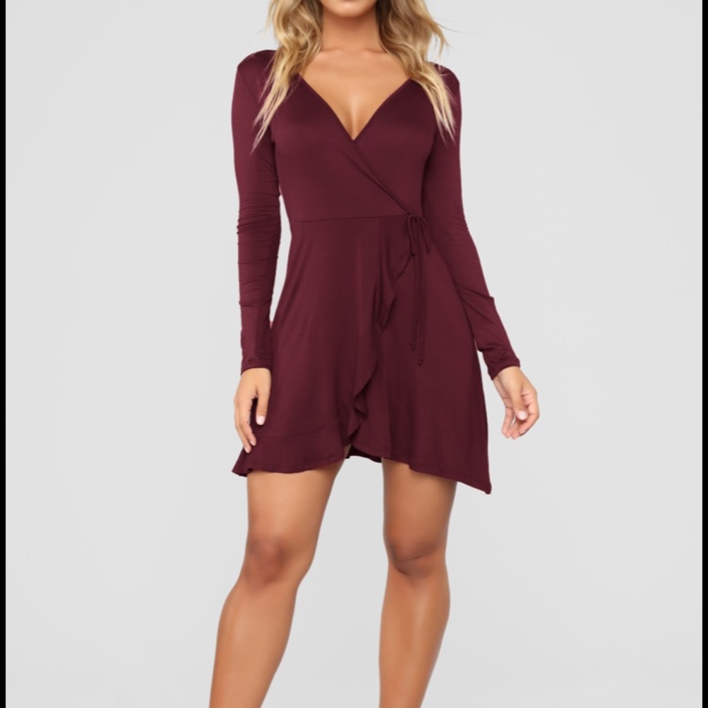 Long sleeve wrap mine dress